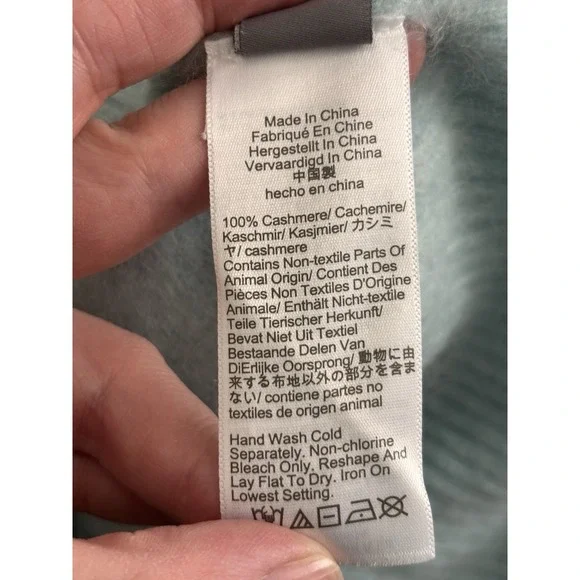 J Crew Quiet Luxury Old Money Cashmere Button Cardigan Blue Large Preppy Cute - Picture 4 of 6